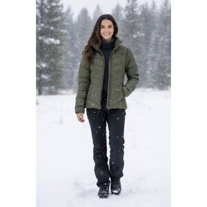NWT The North Face Green Goose Down Puffer Jacket • Athleisure Winter Casual XS